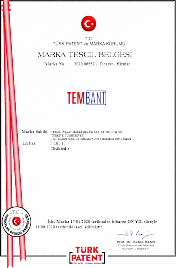 Tembant Marka Tescil Belgesi